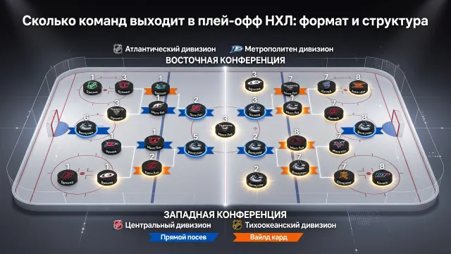 Сколько команд выходит в плей-офф НХЛ: формат и структура
